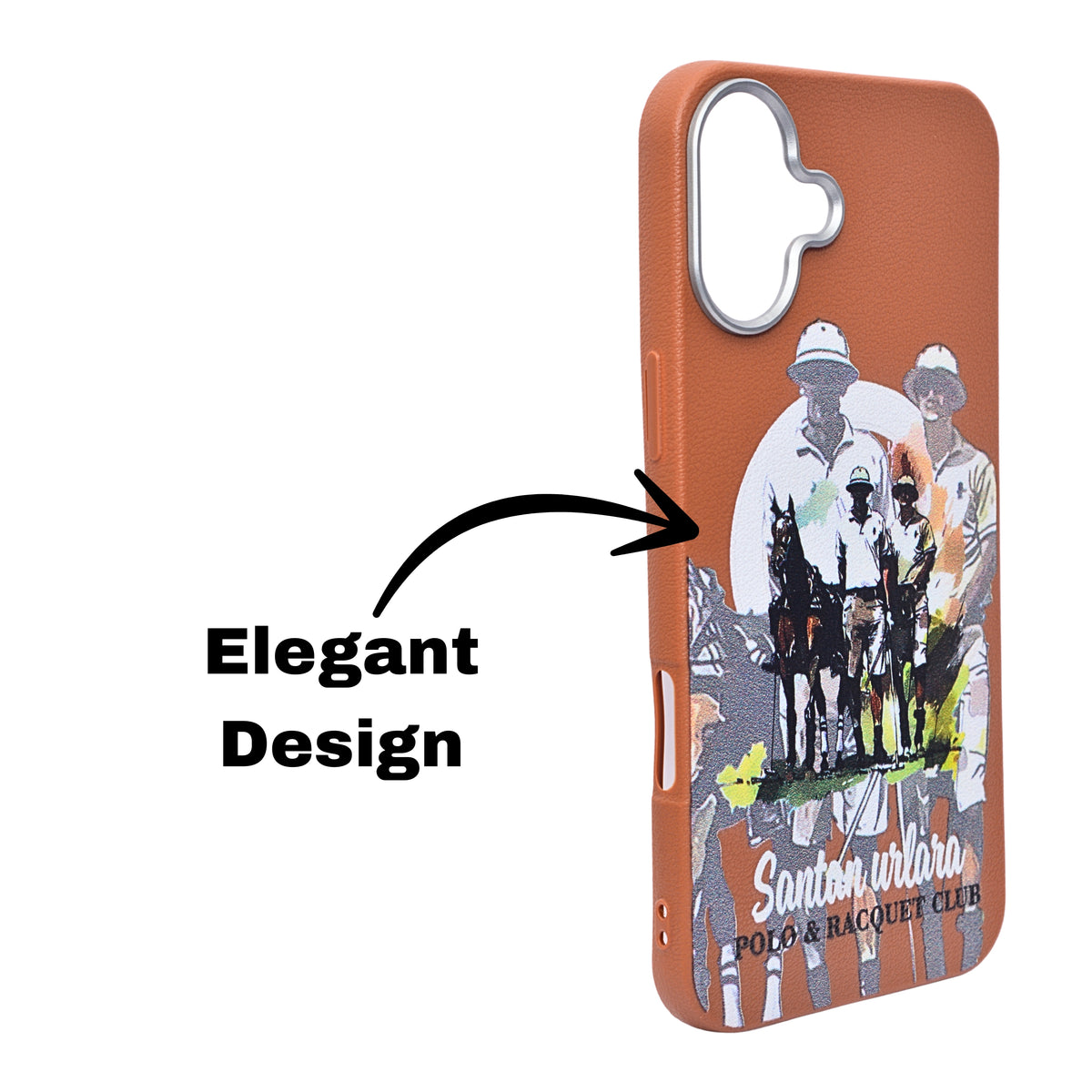 Santa Barbara Polo & Racquet Club Leather Phone Case For iPhone 16 Plus