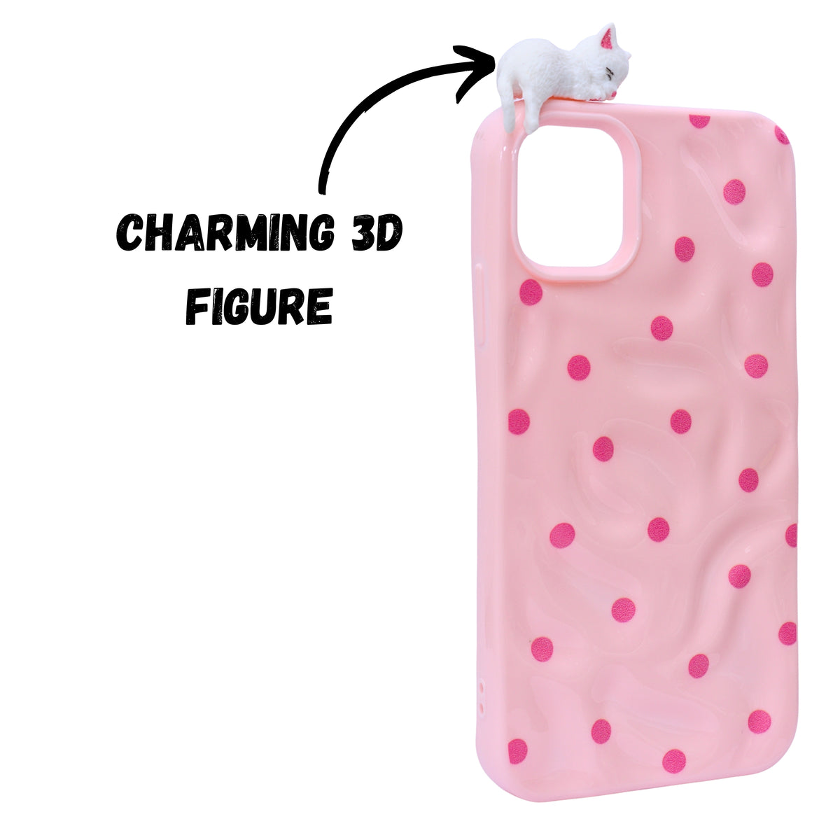 3D Cartoon Character with Polka Dots Soft Phone Case for iPhone 11