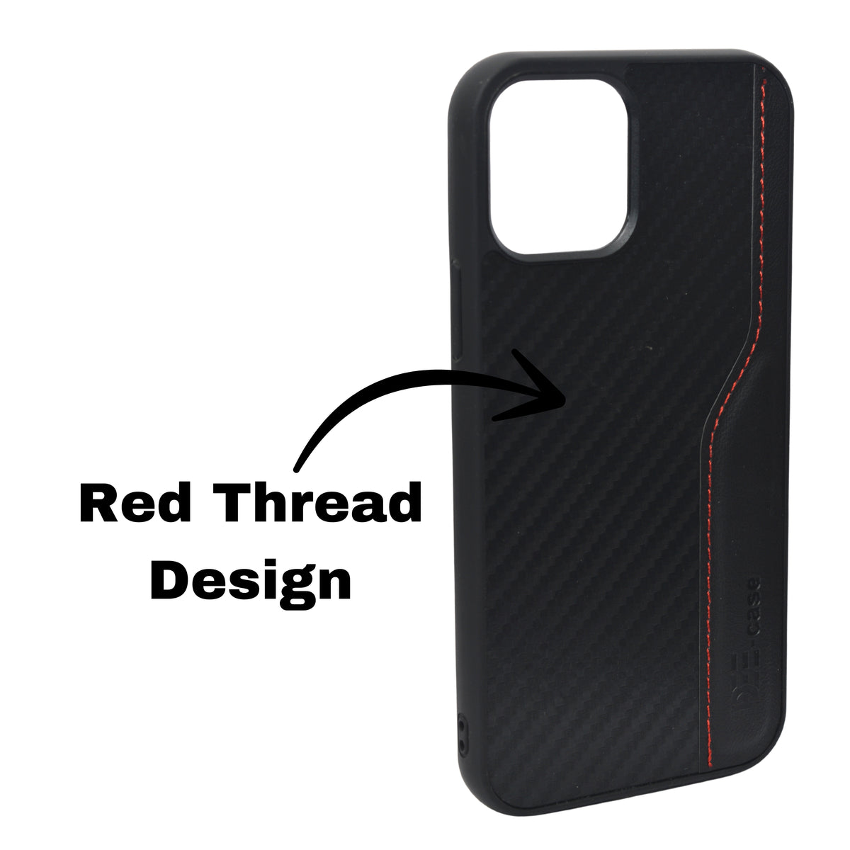Deecase Leather Grip with Red Stitch Detailing Phone Case For iPhone 12 / 12 Pro