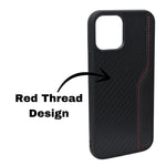 Deecase Leather Grip with Red Stitch Detailing Phone Case For iPhone 12 / 12 Pro