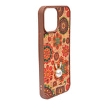 Bohemian Ethnic Print Cork Texture with Pearl Detail Phone Case for iPhone 13 Pro Max