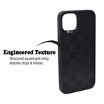 Checkered Texture Grip Case For iPhone 15