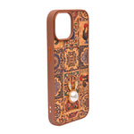 Bohemian Ethnic Print Cork Texture with Pearl Detail Phone Case for iPhone 15