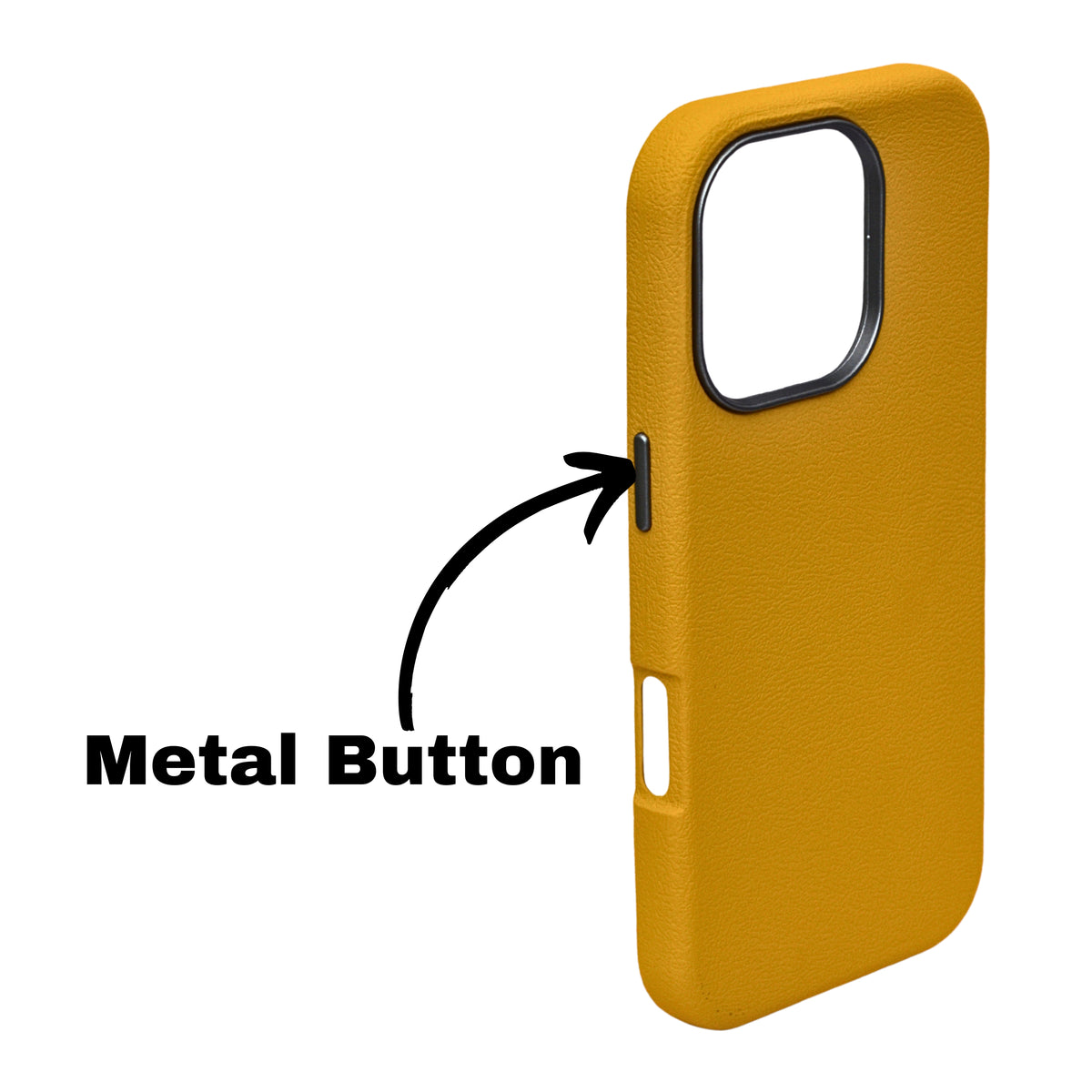 Premium PU Leather with Metal Camera Frame Phone Case for iPhone 16 Pro