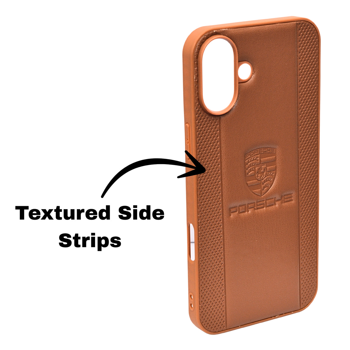 Porsche Design Leather Finish Mobile Back Cover For iPhone 16 Plus