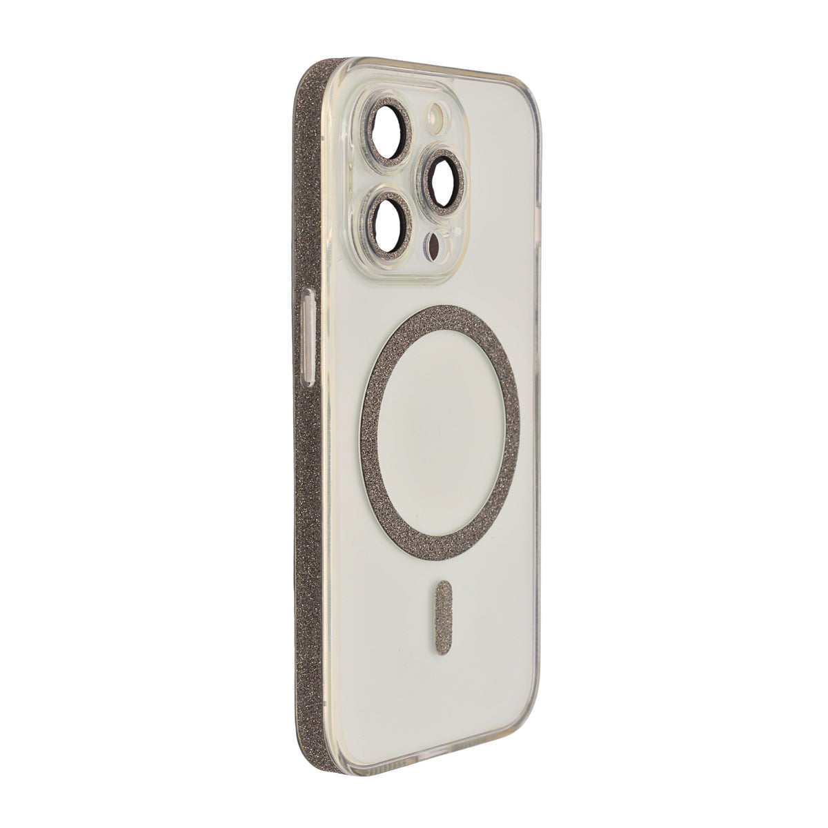 Transparent Protective Case with MagSafe Glitter Ring for iPhone 15 Pro