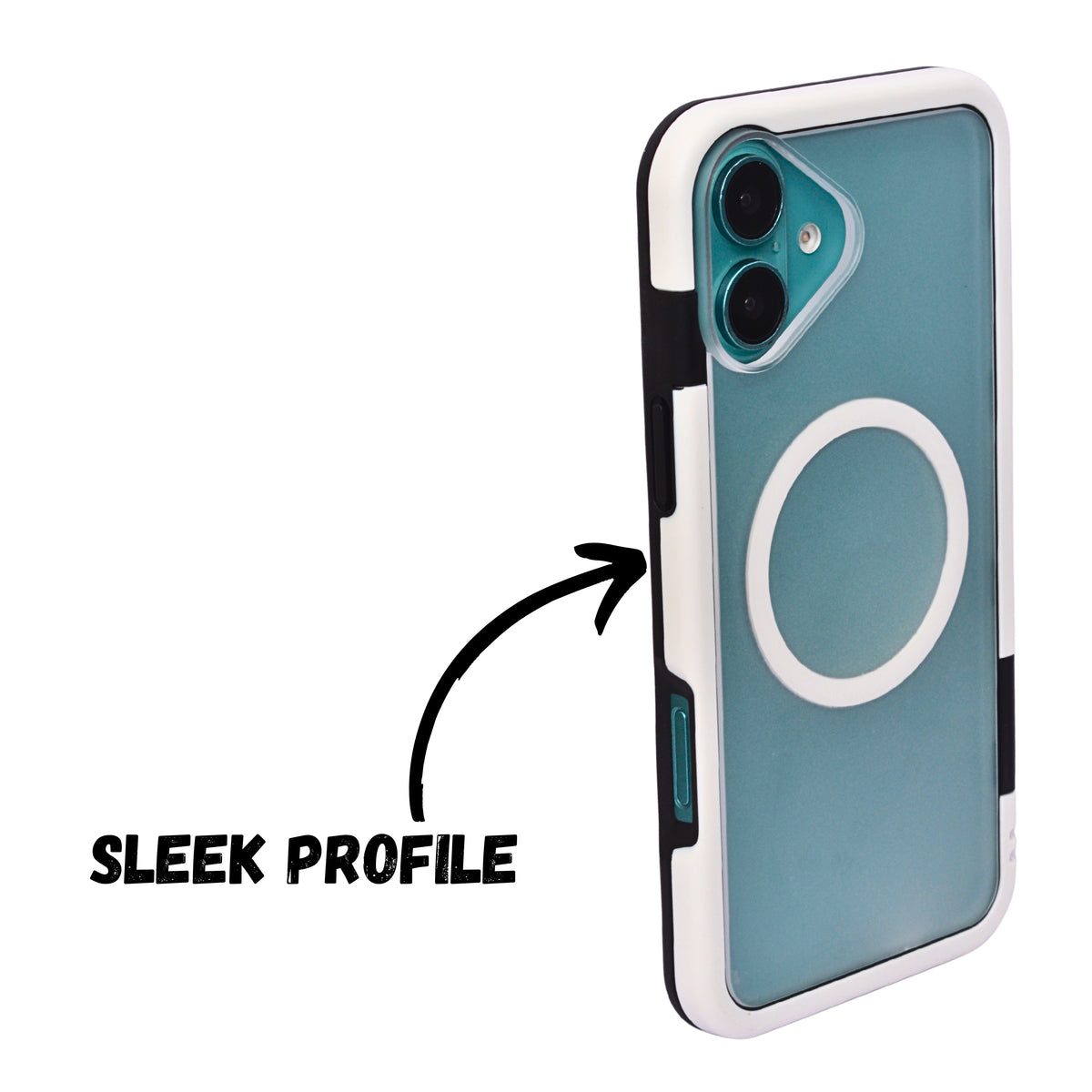 Dual Color Edge Matte Transparent MagSafe Phone Case for iPhone 16