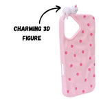 3D Cartoon Character with Polka Dots Soft Phone Case for iPhone 16 Plus