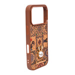 Bohemian Ethnic Print Cork Texture with Pearl Detail Phone Case for iPhone 17 Pro