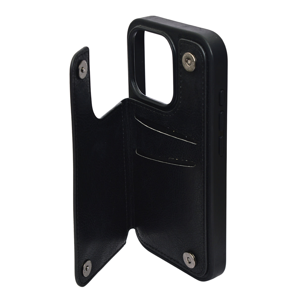 Classic Wallet with Dual Magnetic Lock & Card Slots Phone Case for iPhone 15 Pro
