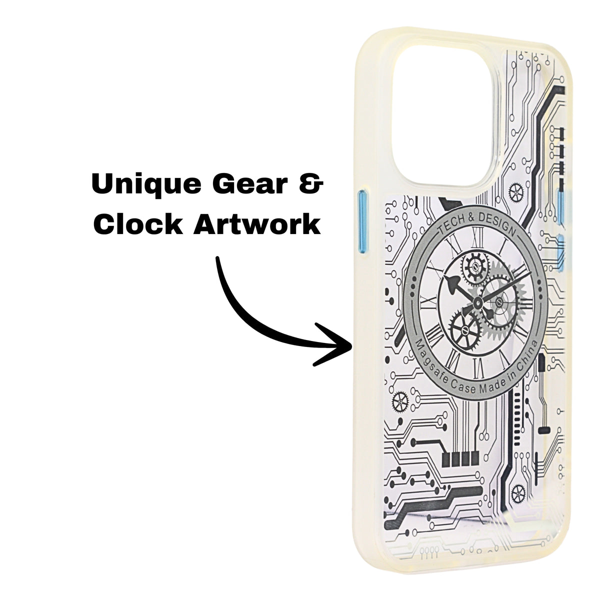 Tech Steampunk Gear Clock Design MagSafe Phone Case For iPhone 13 Pro