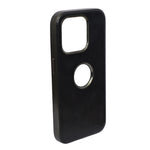 PU Leather Matte Finish with logo Cutout Phone Case for iPhone 15 Pro