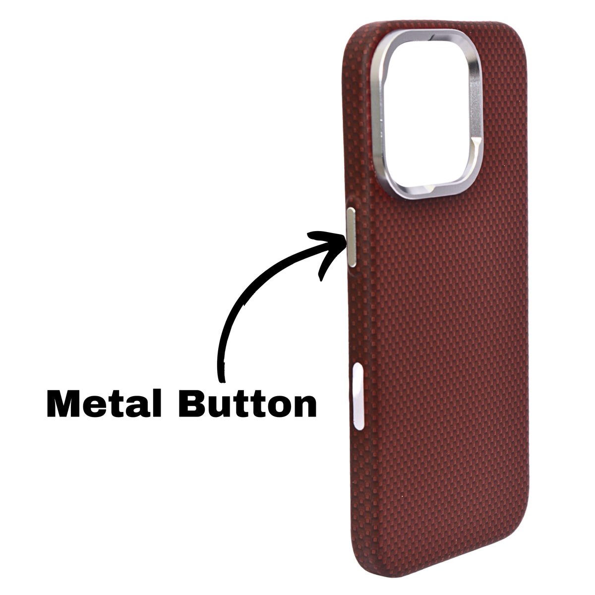 Carbon Fiber Texture MagSafe Compatible with Metal Camera Phone Case for iPhone 16 Pro