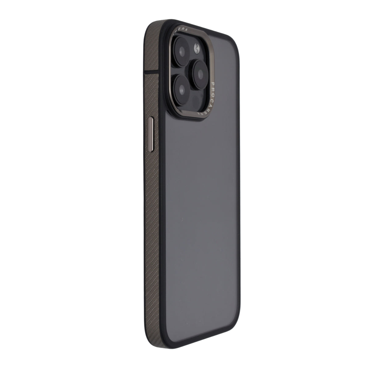 Crystal Clear with Carbon Fiber Border Design Phone Case for iPhone 15 Pro Max