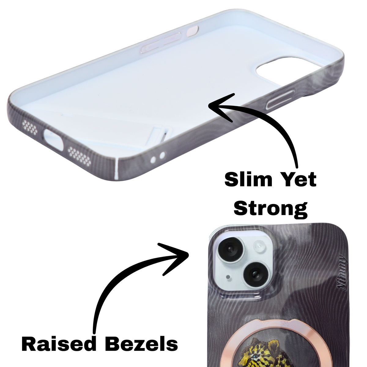 Hard Printed iPhone Case With Stand Back Cover For iPhone 13 / 14