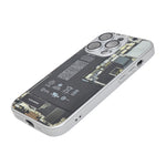 Mechanical Circuit Illustration Clear Phone Case for iPhone 14 Pro