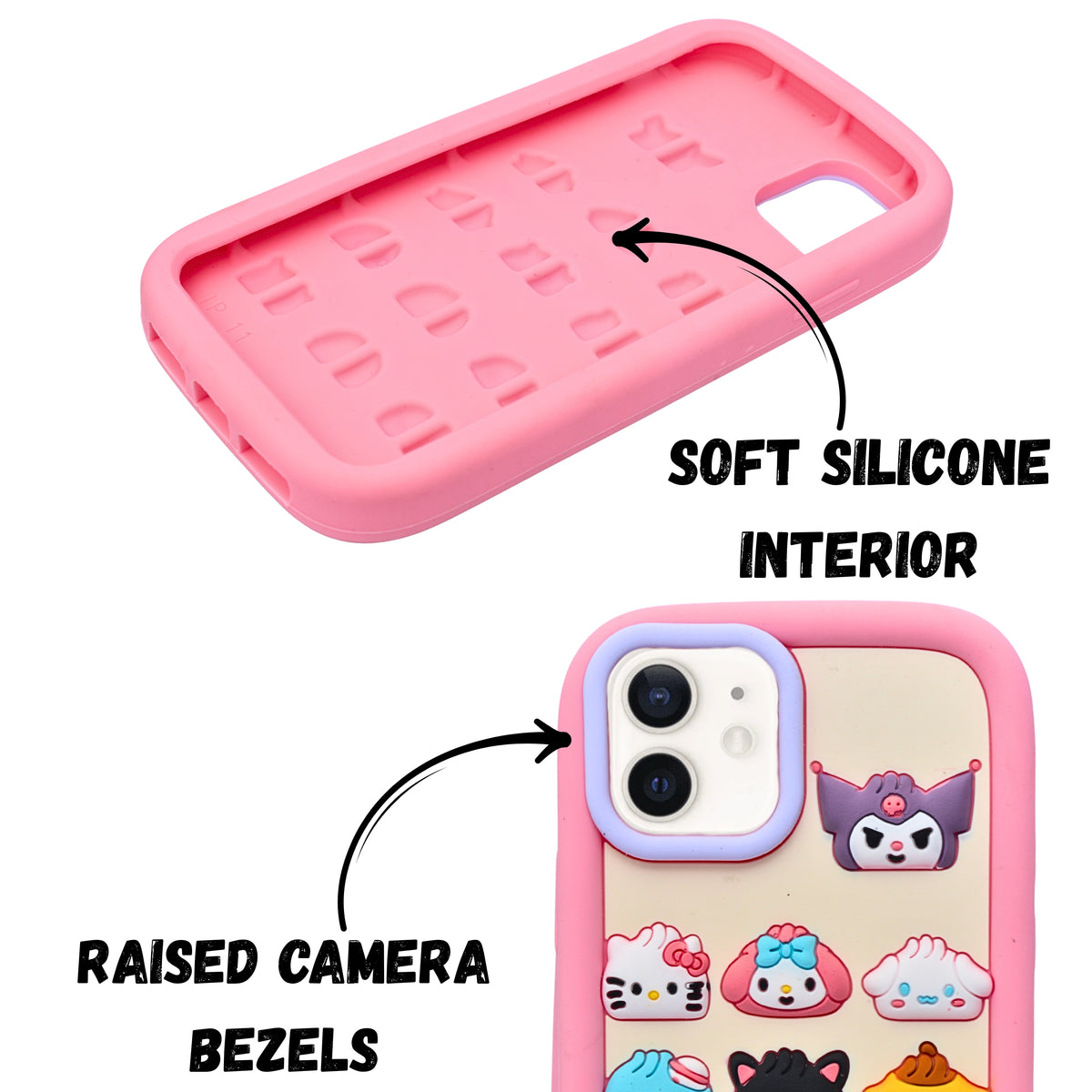 3D Cartoon Hello Steamed Bun Character Design Phone Case For iPhone 12/ 12 Pro