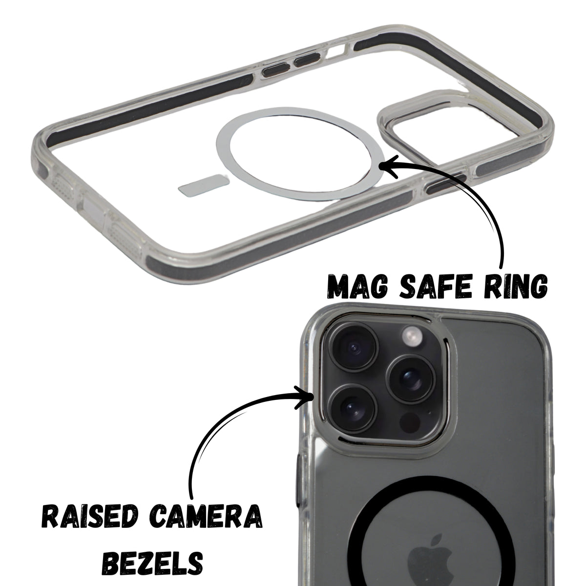 Transparent MagSafe with Colored Border Phone Case For iPhone 14 Pro