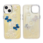 Luxury 3D Iridescent Pearl Flower & Butterfly Phone Case for iPhone 13 / 14