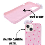 3D Cartoon Character with Polka Dots Soft Phone Case for iPhone 14 Plus/ 15 Plus