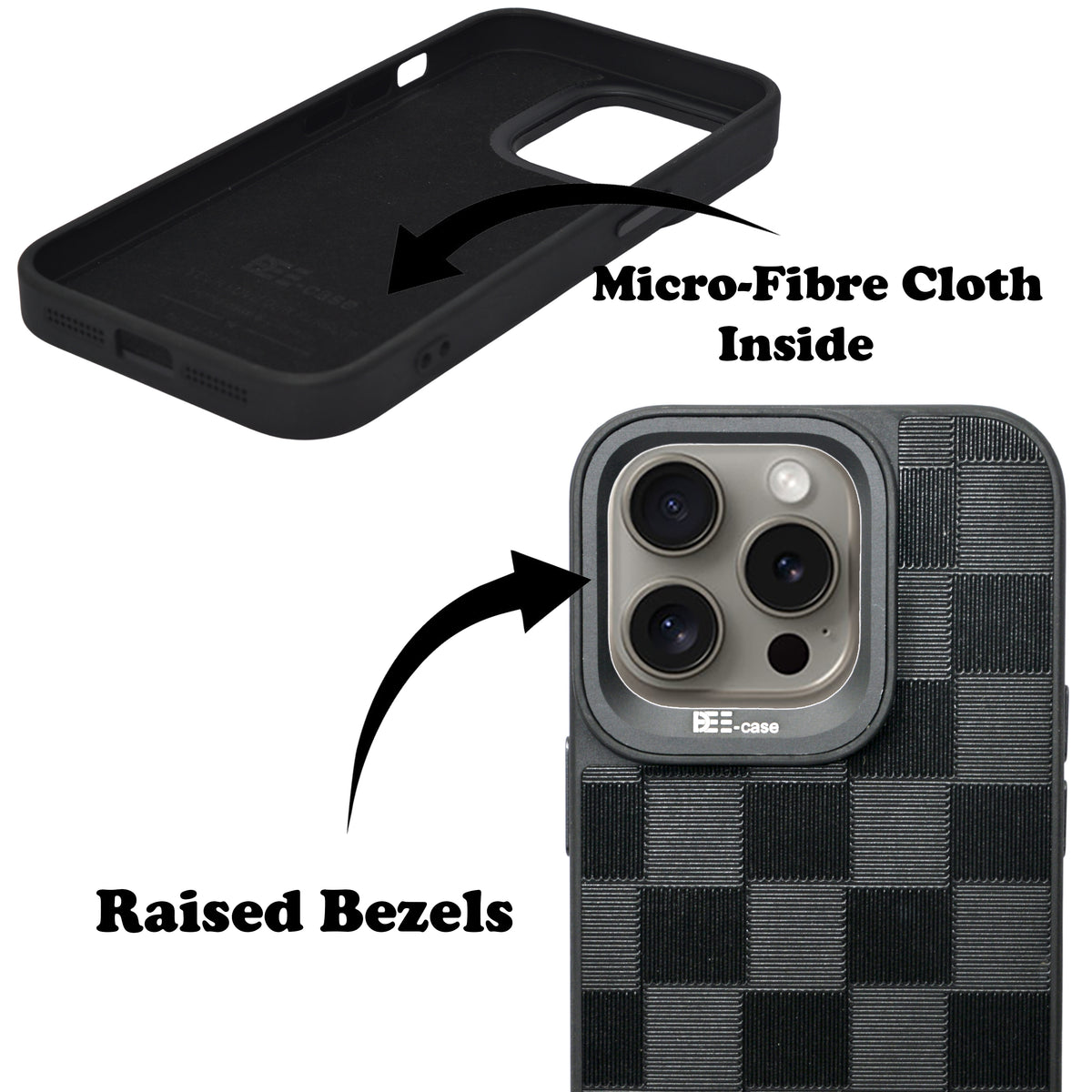 Checkered Texture Grip Case For iPhone 15 Pro