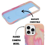 Glitter Marble Rainbow Case with Sparkle Finish Cover For iPhone 16 Pro Max