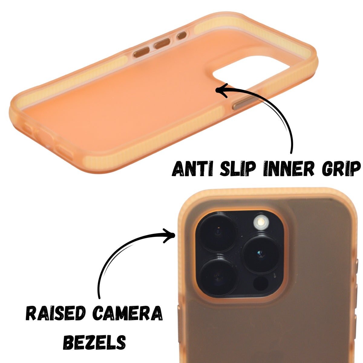 Matte Transparent Frosted with Side Border Phone Case For iPhone 15 Pro