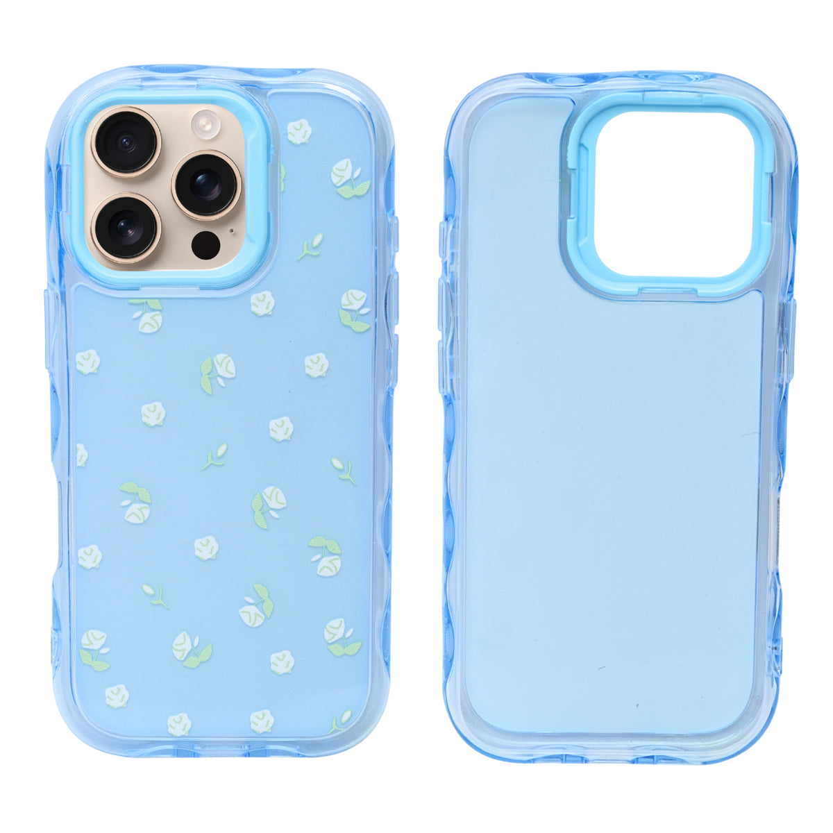 Cute Transparent Wavy Edge Phone Case for iPhone 16 Pro