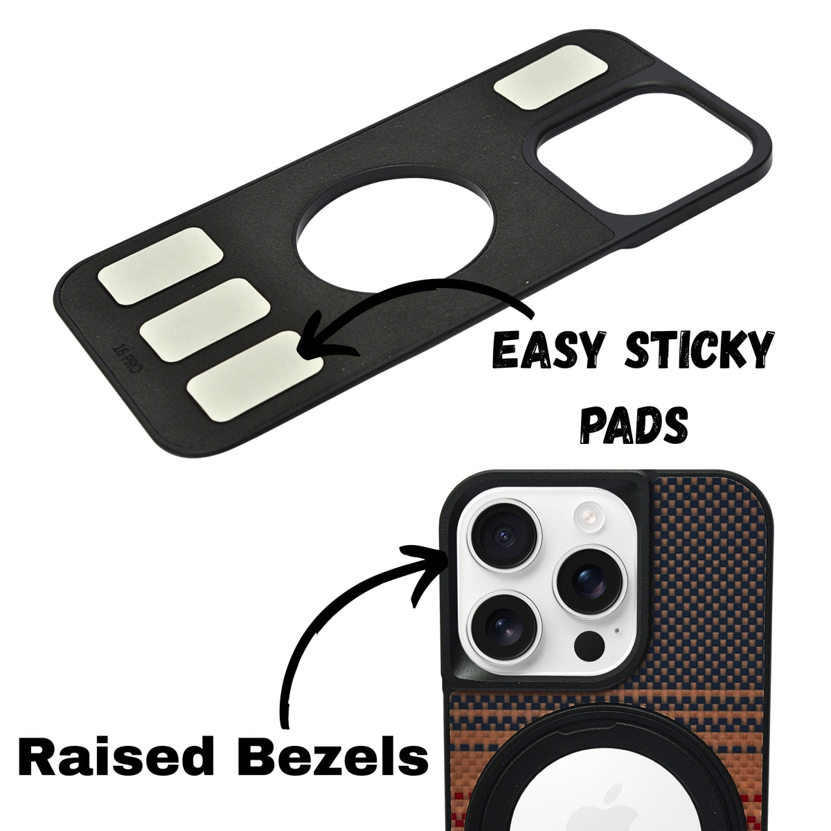 Metallic Camera Protector Back Frame with 360° Rotatable Kickstand Phone Case for iPhone 16 Pro