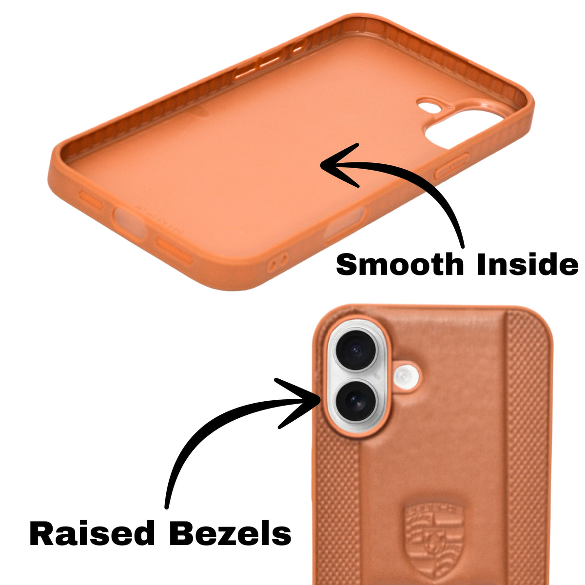 Porsche Design Leather Finish Mobile Back Cover For iPhone 16 Plus