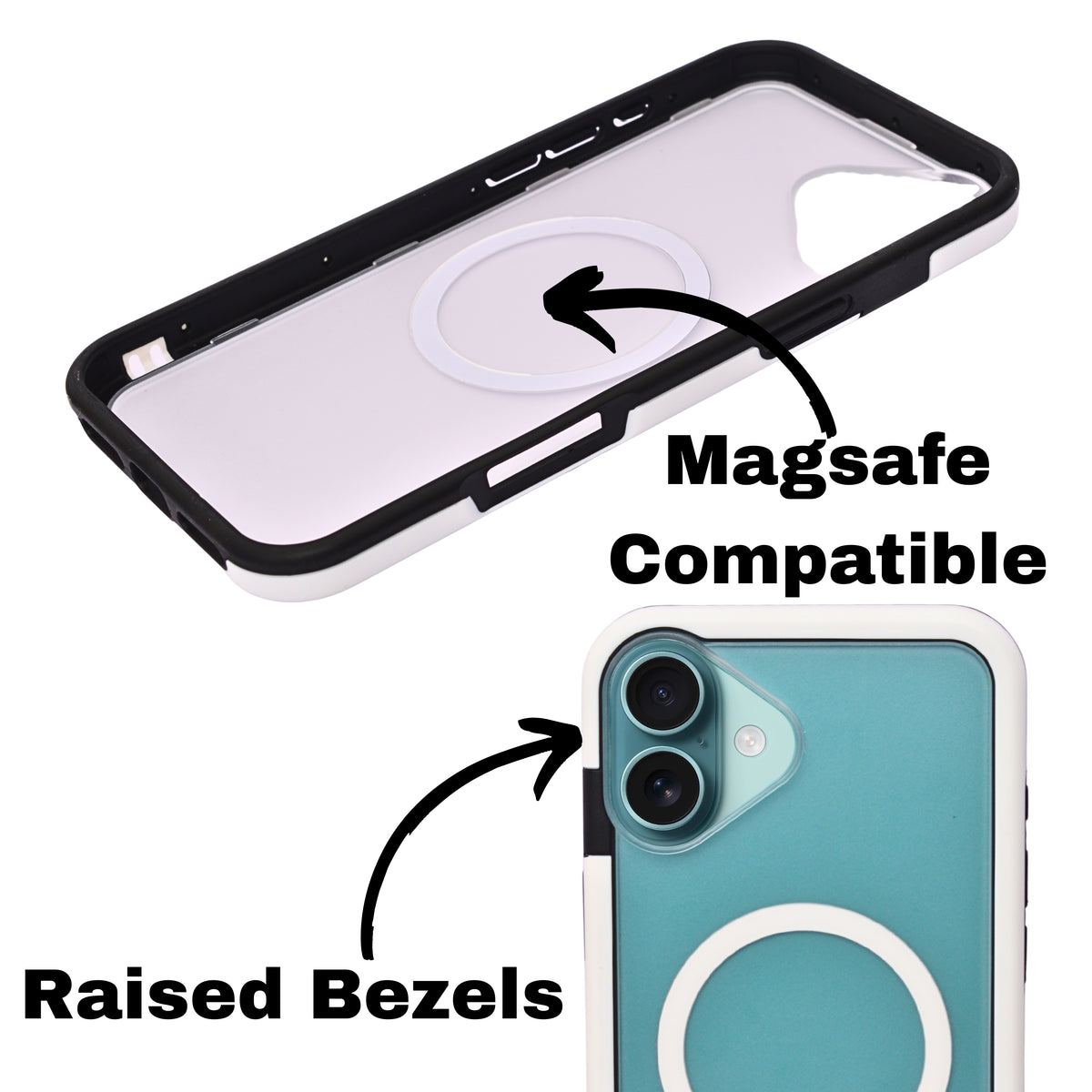 Dual Color Edge Matte Transparent MagSafe Phone Case for iPhone 16