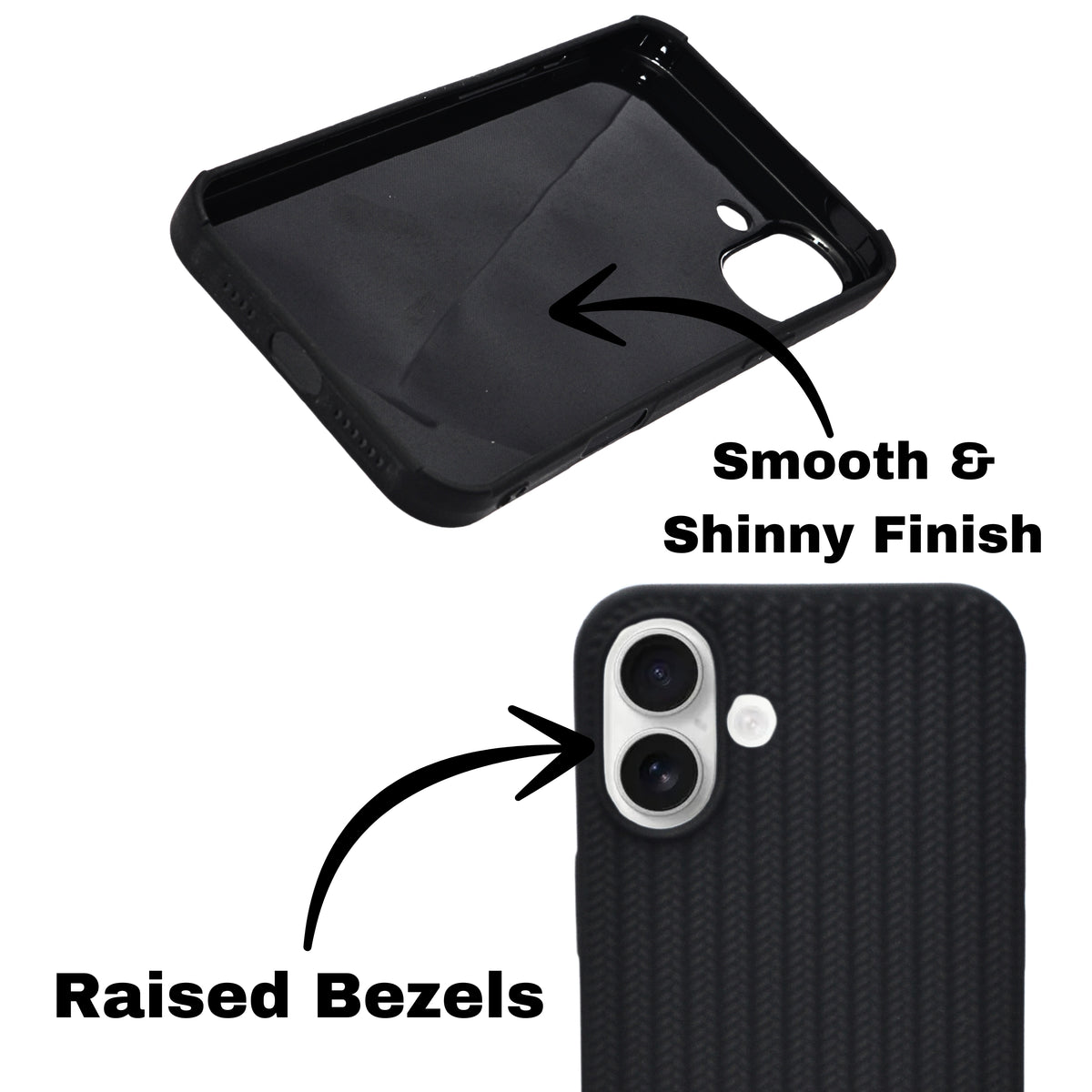 Minimal Jute Textured Matte Protective Phone Case For iPhone 16 Plus