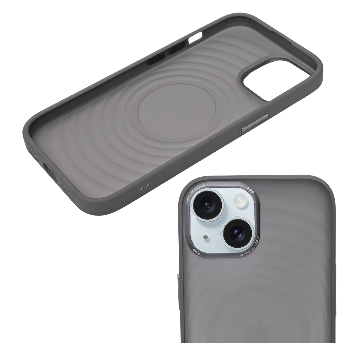 Stylish Durability Acrylic Corrugated Lines Skin Feel Case For iPhone 15