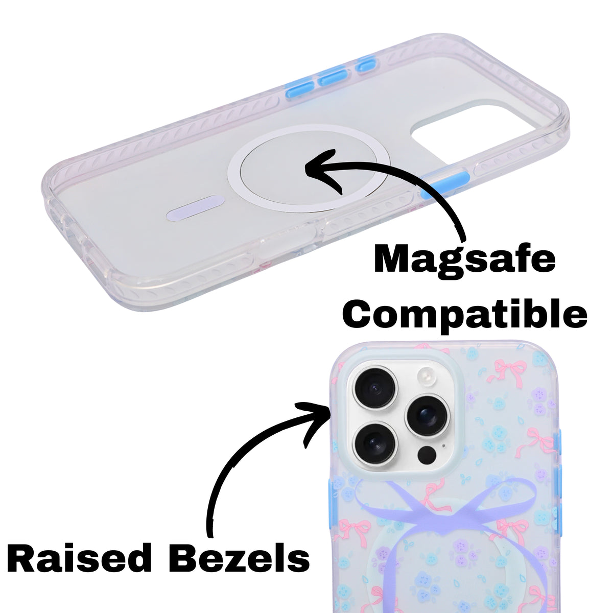 Garden of Dreams Floral Bow MagSafe Compatible Phone Case for iPhone 16 Pro