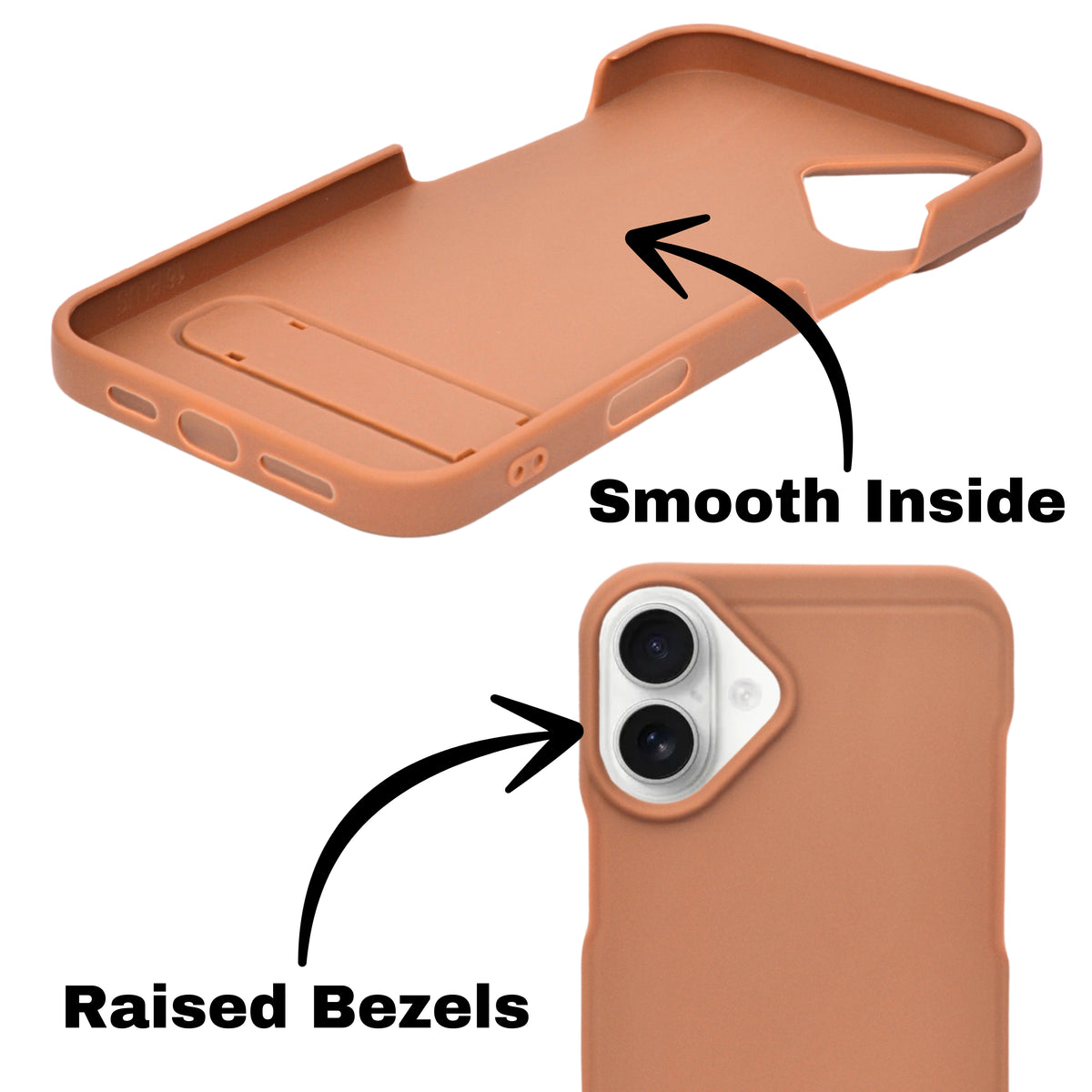 Silicone Soft Matte Finish Phone Case with Kickstand For iPhone 16 Plus