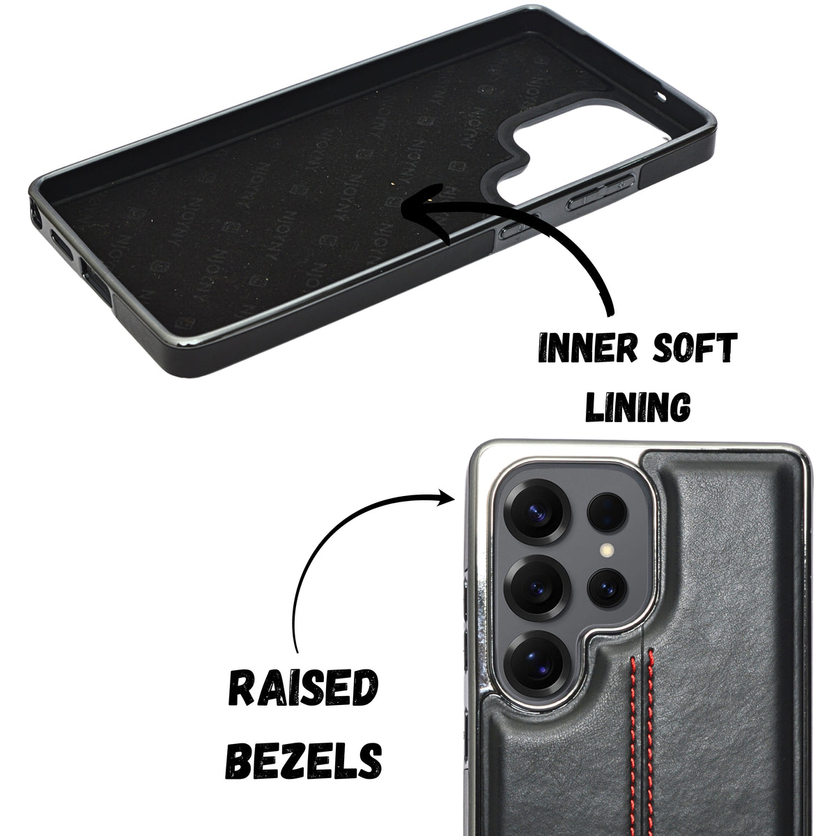 Premium Leather Texture with Stitch Detailing Phone Case for Samsung S25 Ultra