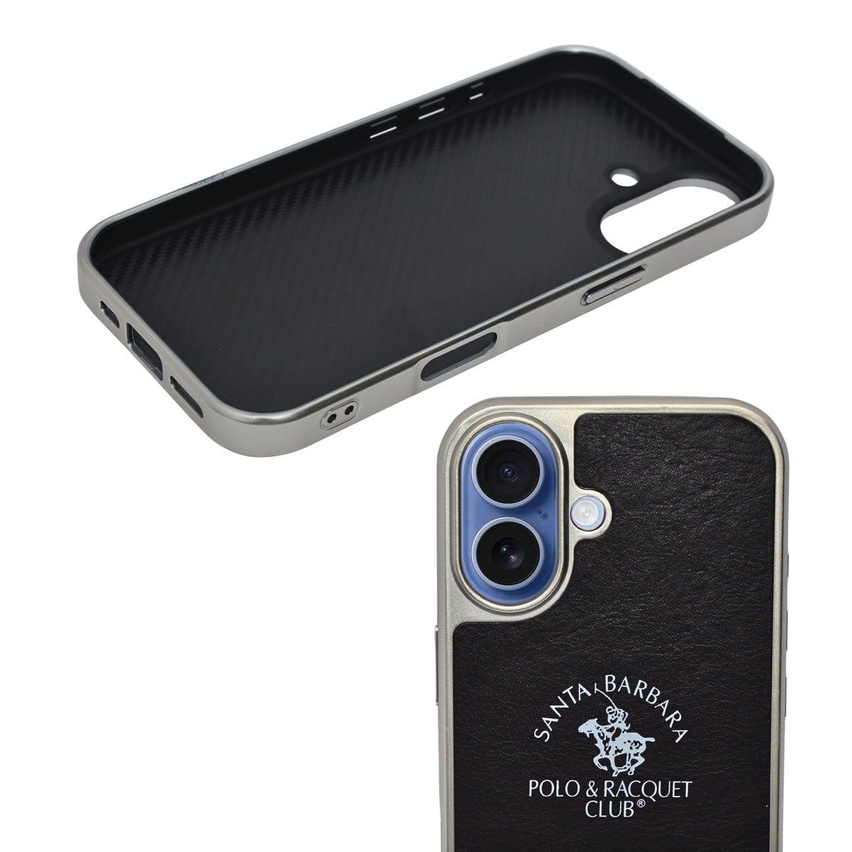 Santa Barbara Polo Club Dual Tone Leather Finish Phone Case for iPhone 17