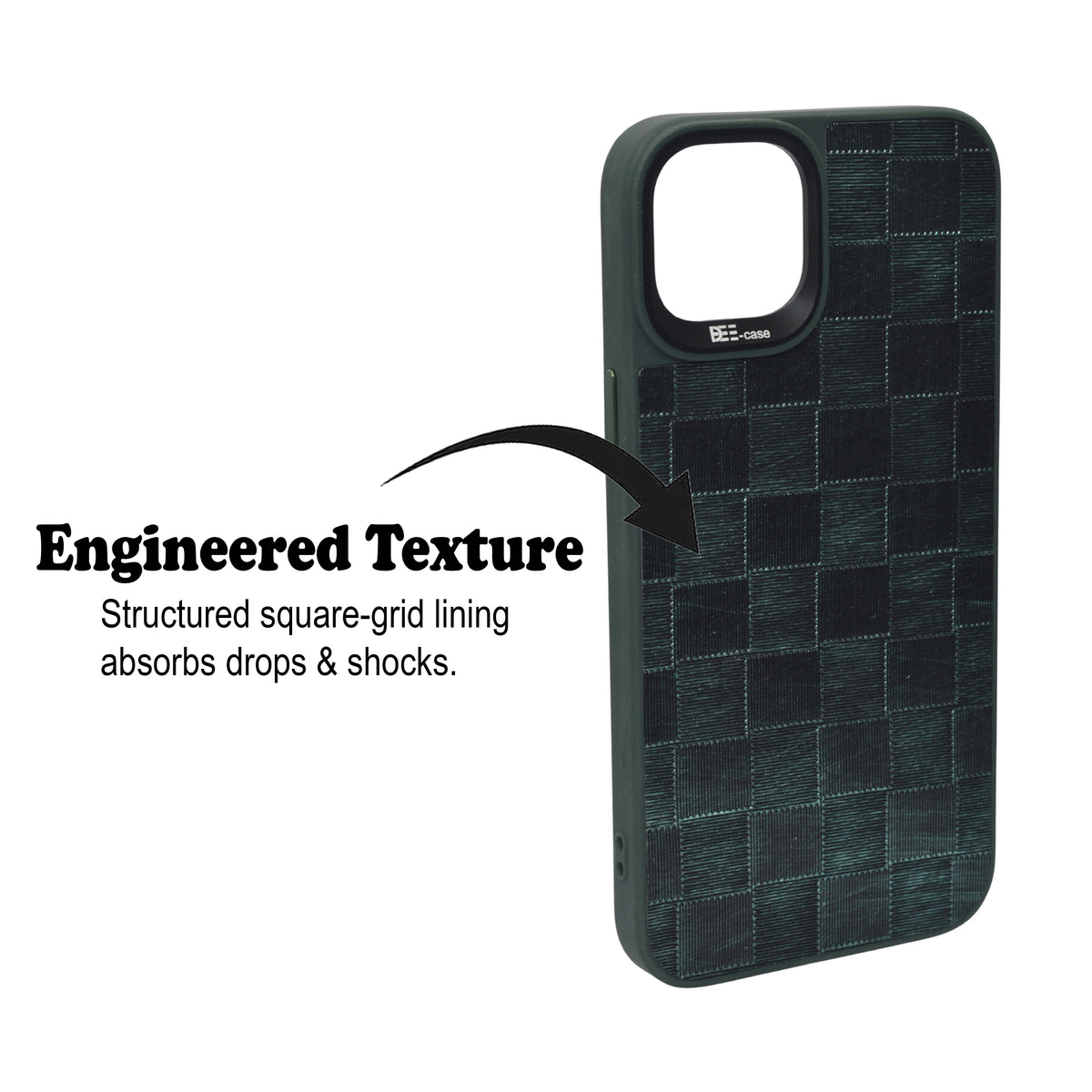 Checkered Texture Grip Case For iPhone 15