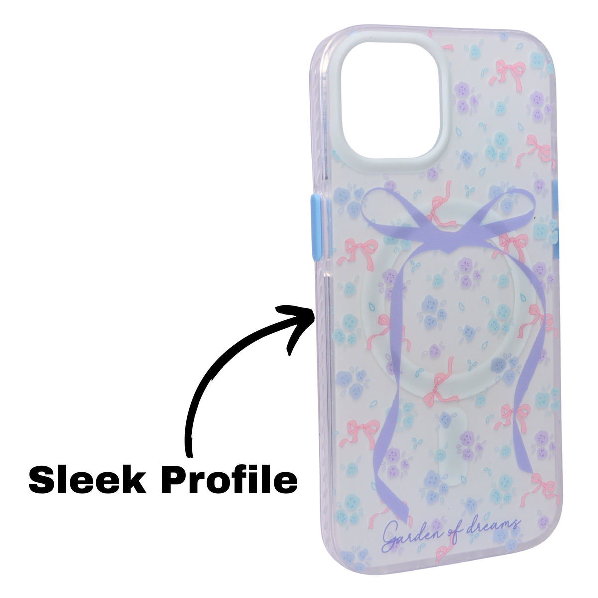 Garden of Dreams Floral Bow MagSafe Compatible Phone Case for iPhone 15