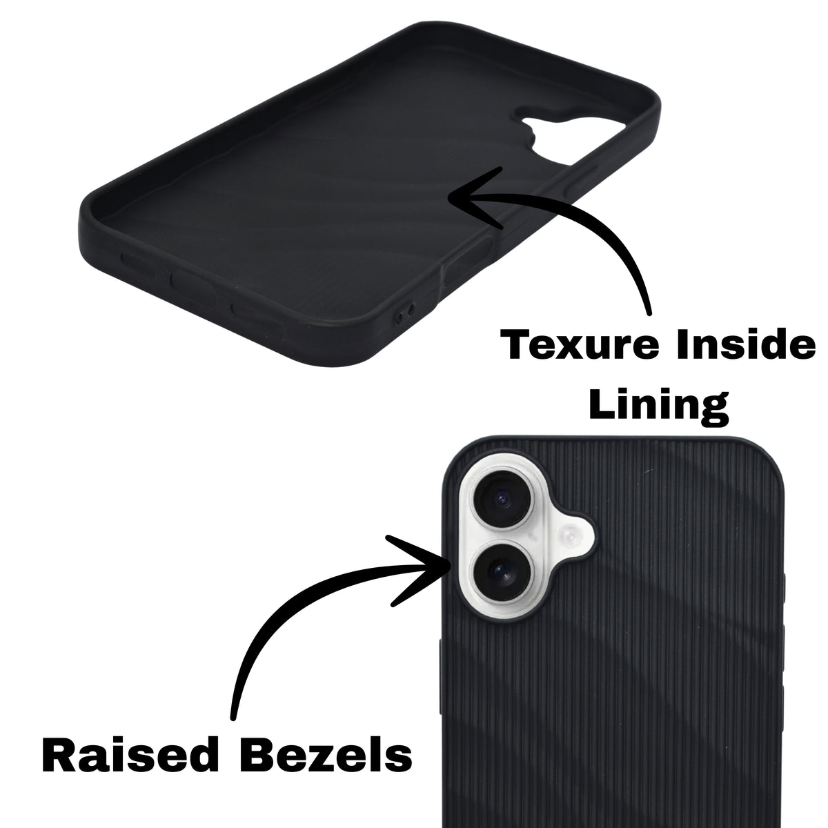 Soft Silicone Wave Texture Phone Case For iPhone 16 Plus