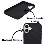Soft Silicone Wave Texture Phone Case For iPhone 16 Plus