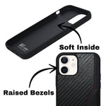 Deecase Leather Grip with Red Stitch Detailing Phone Case For iPhone 12 / 12 Pro