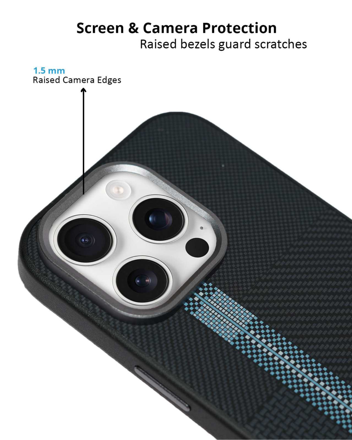 Carbon Fiber Texture Anti-Fall Protective Case for iPhone 16 Pro