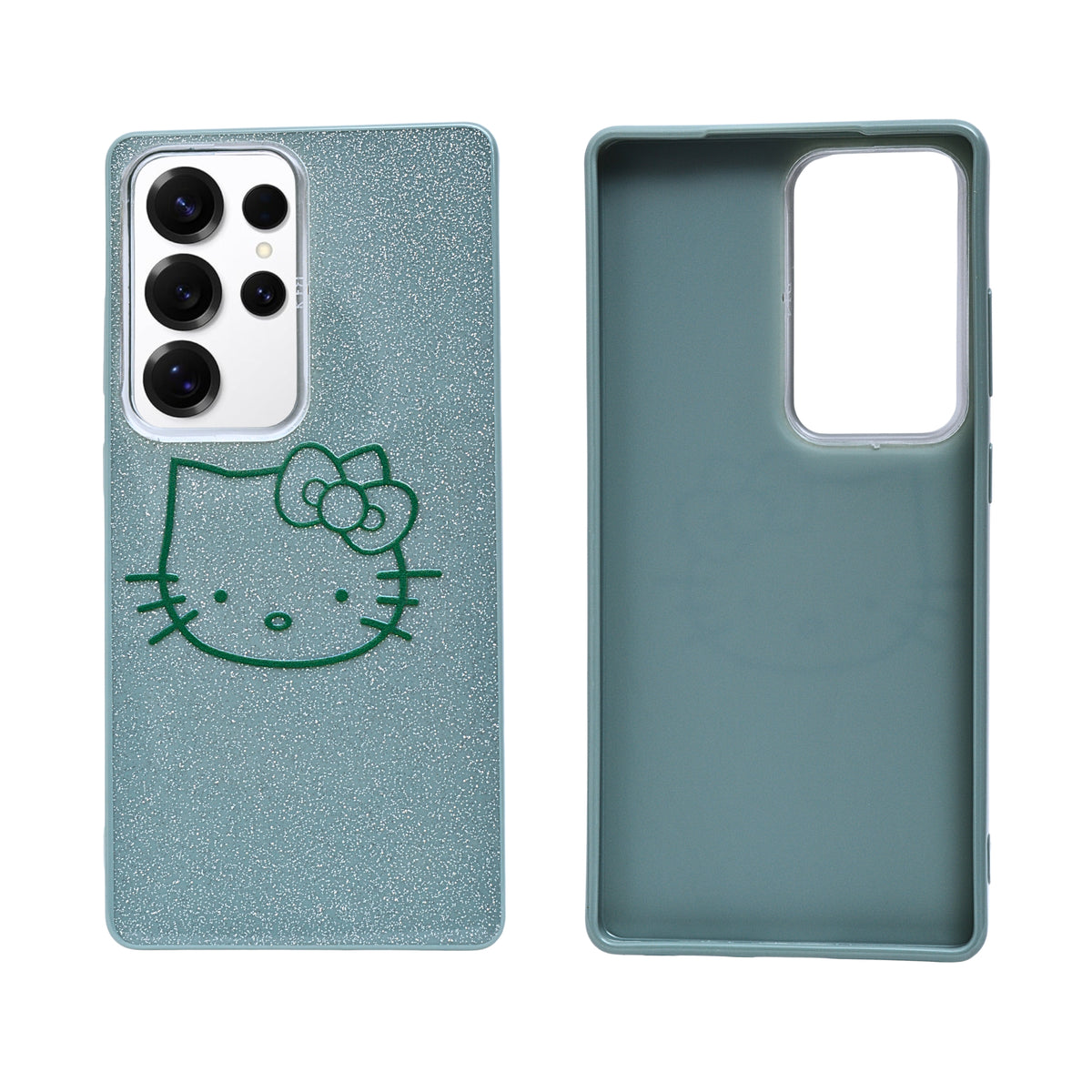 Glitter Sparkle Kitty Phone Case for Samsung Galaxy S25 Ultra
