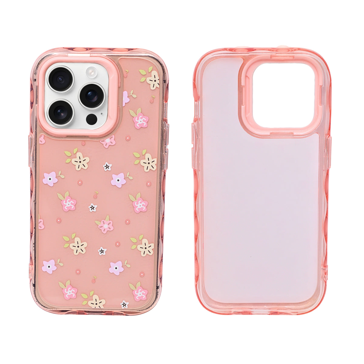 Cute Transparent Wavy Edge Phone Case for iPhone 14 Pro