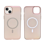 Tinted Transparent Corrugated Texture MagSafe Compatible Phone Case for iPhone 14Plus/ 15Plus