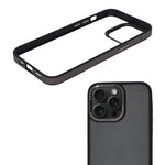 Crystal Clear with Carbon Fiber Border Design Phone Case for iPhone 15 Pro Max