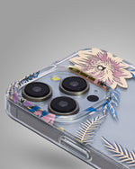 Transparent Floral Design Case For iPhone 15 Pro