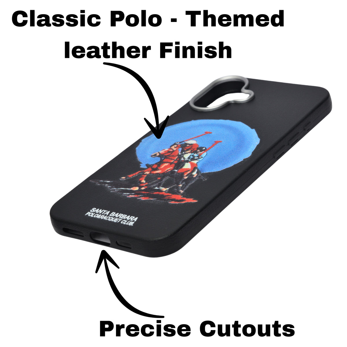 Santa Barbara Polo & Racquet Club Leather Phone Case For iPhone 16 Plus