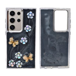 Luxury 3D Iridescent Pearl Flower & Butterfly Phone Case for Samsung S24Ultra